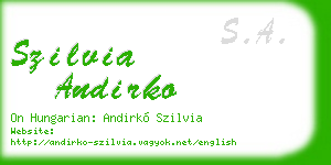 szilvia andirko business card